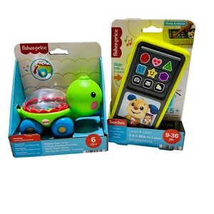Fisher-Price Toy Lot Kids 6-36m Multi New Poppity Pop Turtle & Learn Smartphone